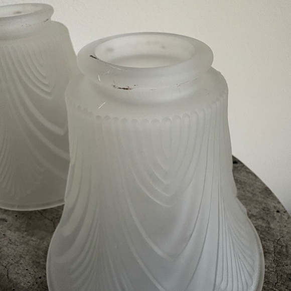 Elegant Frosted Glass Lamp Shades Set of 4 Bell Shaped Ceiling Fan Table Lamp - Picture 8 of 15